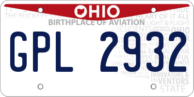 OH license plate GPL2932