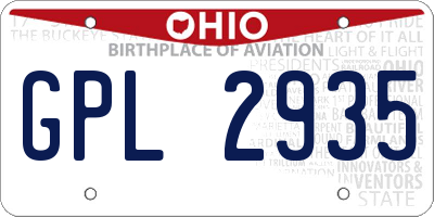 OH license plate GPL2935