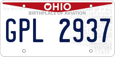 OH license plate GPL2937