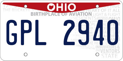 OH license plate GPL2940