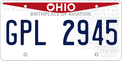 OH license plate GPL2945