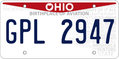 OH license plate GPL2947