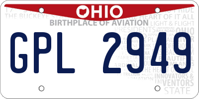 OH license plate GPL2949