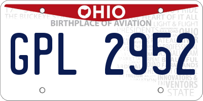 OH license plate GPL2952