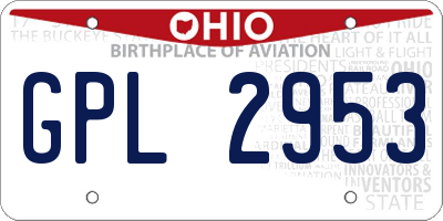 OH license plate GPL2953