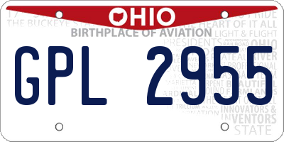 OH license plate GPL2955