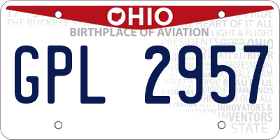 OH license plate GPL2957