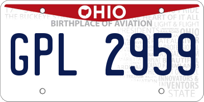 OH license plate GPL2959