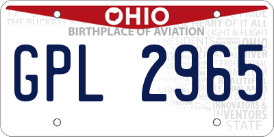OH license plate GPL2965