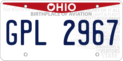 OH license plate GPL2967