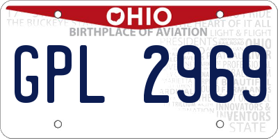 OH license plate GPL2969
