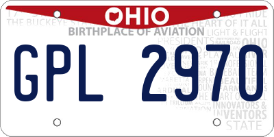 OH license plate GPL2970