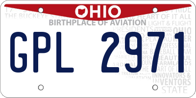 OH license plate GPL2971