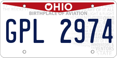 OH license plate GPL2974