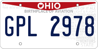 OH license plate GPL2978