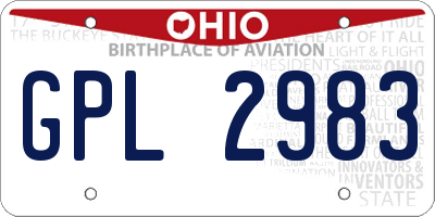 OH license plate GPL2983