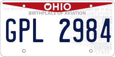 OH license plate GPL2984
