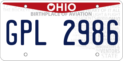 OH license plate GPL2986