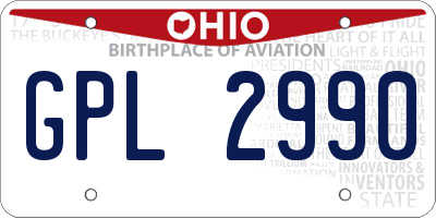 OH license plate GPL2990