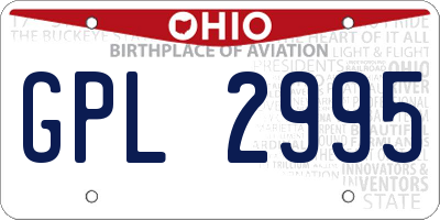 OH license plate GPL2995