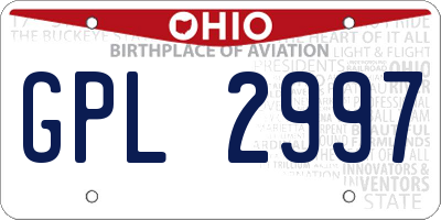 OH license plate GPL2997