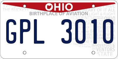 OH license plate GPL3010