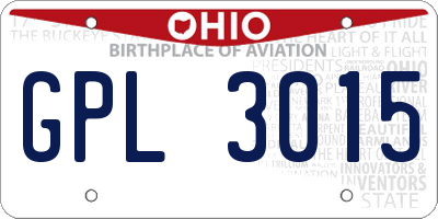 OH license plate GPL3015