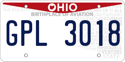 OH license plate GPL3018