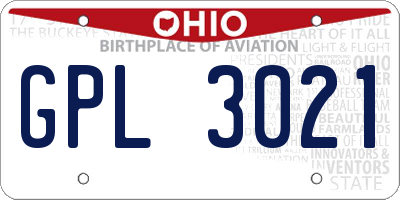 OH license plate GPL3021