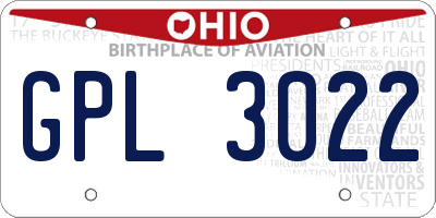 OH license plate GPL3022