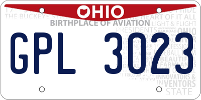 OH license plate GPL3023