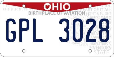 OH license plate GPL3028