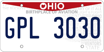 OH license plate GPL3030