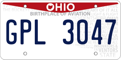 OH license plate GPL3047
