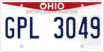 OH license plate GPL3049