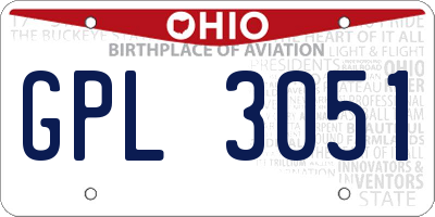 OH license plate GPL3051