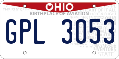 OH license plate GPL3053