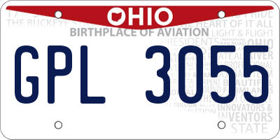 OH license plate GPL3055