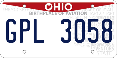 OH license plate GPL3058