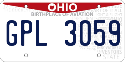 OH license plate GPL3059