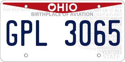 OH license plate GPL3065