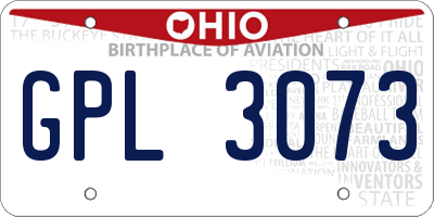 OH license plate GPL3073