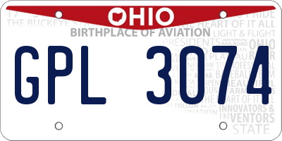 OH license plate GPL3074