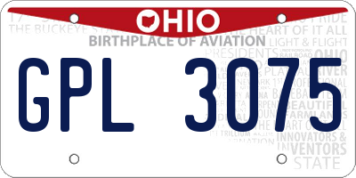 OH license plate GPL3075