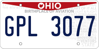 OH license plate GPL3077