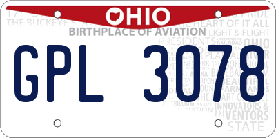 OH license plate GPL3078