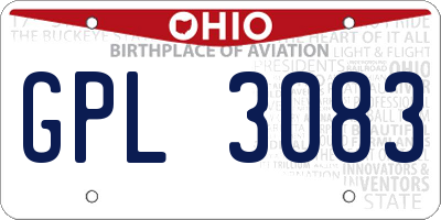 OH license plate GPL3083