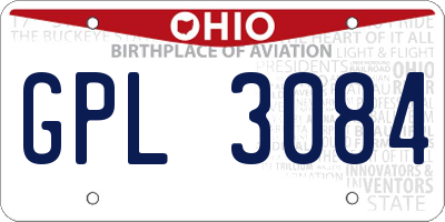 OH license plate GPL3084