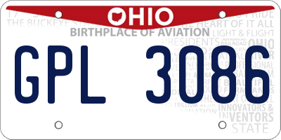OH license plate GPL3086
