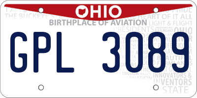 OH license plate GPL3089
